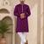 Purple color all over silver jari with embroidery buti matka silk men's kurta payjama set