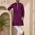 Purple color all over silver jari with embroidery buti matka silk men's kurta payjama set