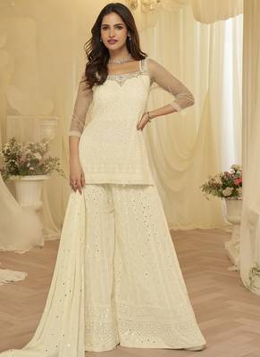 Lemon embroidered shara suit stiched 1