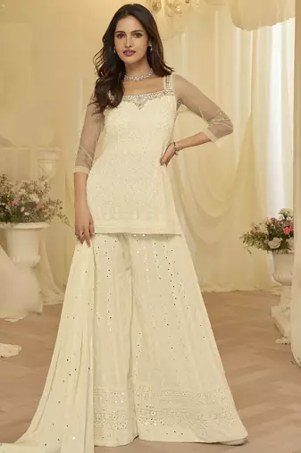 Lemon embroidered shara suit stiched
