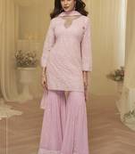 Pink embroidered shara suit stiched