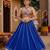 royal blue rayon plain lehenga choli