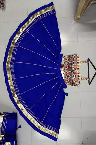 royal blue rayon plain lehenga choli