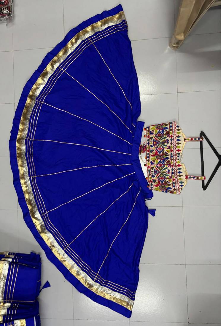royal blue rayon plain lehenga choli