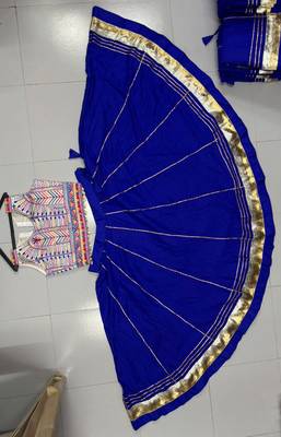 royal blue rayon plain lehenga choli 2