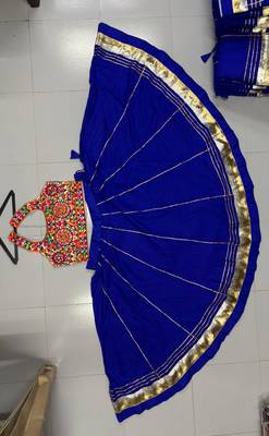 royal blue rayon plain lehenga choli 2