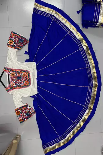 royal blue rayon plain lehenga choli