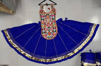 royal blue rayon plain lehenga choli 2