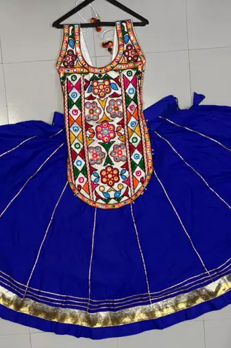 royal blue rayon plain lehenga choli