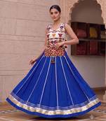 royal blue rayon plain lehenga choli