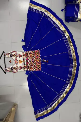 royal blue rayon plain lehenga choli