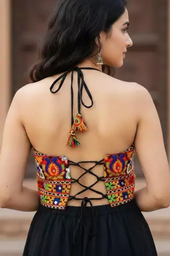 black rayon plain lehenga choli