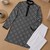 Black color white embroidery thread work with multi sequence silk men's kurta payjama set