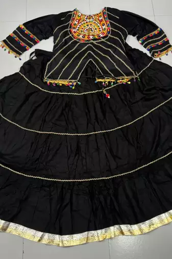 black rayon embroidered lehenga choli