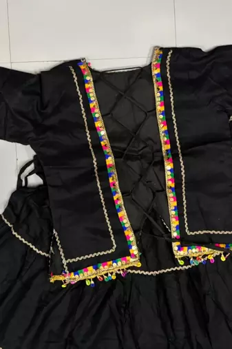 black rayon embroidered lehenga choli