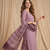 Purple straight kurta pant with printed dupatta set