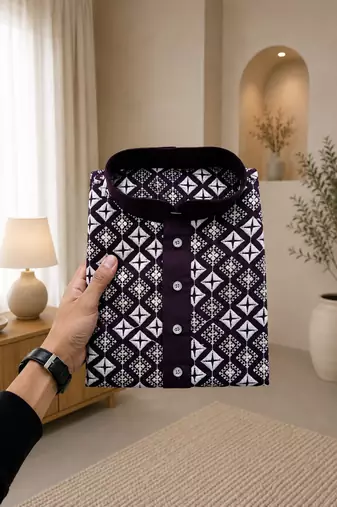 Purple color white embroidery thread work with multi sequence silk men's kurta payjama set