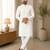 White color white embroidery thread work with multi sequence silk men's kurta payjama set
