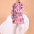 Pink floral printed cotton kurta set