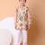Beige floral printed cotton kurta set