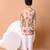 Beige floral printed cotton kurta set