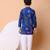 Royal blue floral printed cotton kurta set
