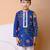Royal blue floral printed cotton kurta set