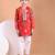 Red floral printed cotton kurta set