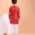 Red floral printed cotton kurta set