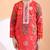 Red floral printed cotton kurta set