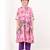 Pink floral printed cotton cape set