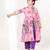 Pink floral printed cotton cape set