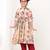 Beige floral printed cotton cape set