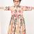 Beige floral printed cotton cape set