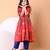 Red floral printed cotton cape set