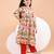 Off white floral printed cotton cape set