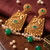 Traditional indian gold  plated with  green  stones earrings