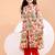 Off white floral printed cotton cape set