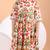Off white floral printed cotton cape set