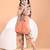 Peach orange floral printed cotton kurti set