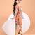 Peach orange floral printed cotton kurti set