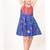 Blue floral printed cotton pleated dress
