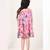 Pink floral printed cotton pleated dress
