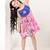 Pink floral printed cotton pleated dress