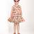 Off white floral printed cotton pleated dress