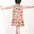 Off white floral printed cotton pleated dress