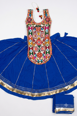 royal blue rayon plain lehenga choli 3