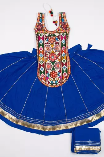 royal blue rayon plain lehenga choli