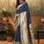 Navy blue paithani silk with zari weaving trational wear saree