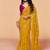 Mustard organza satin with sequince heavy embroidery work designer saree